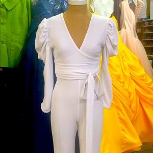 Custom white jumpsuit